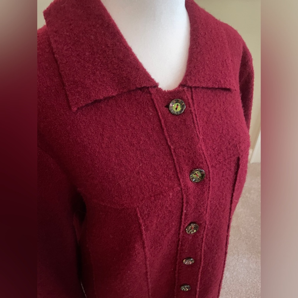 Vintage Maroon Coat with Beautiful Buttons